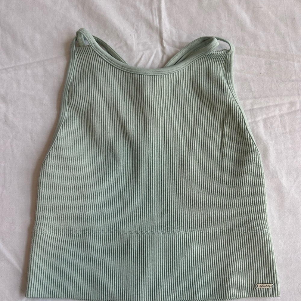 Gilly Hicks Light Green Ribbed Tank Top